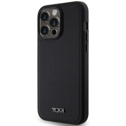 Etui Tumi Leather Balistic Pattern MagSafe do iPhone 15 Pro Max,  czarne
