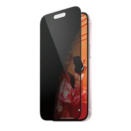 Szkło hartowane na cały ekran PanzerGlass Ultra-Wide Fit Privacy do iPhone 15 Pro Max, przyciemniane z czarną ramką