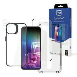 Zestaw akcesoriów ochronnych 4w1 3MK Comfort Set 4in1 do iPhone 15 Pro