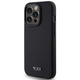 Etui Tumi Leather Balistic Pattern MagSafe do iPhone 15 Pro, czarne