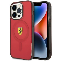 Etui Ferrari Translucent Magsafe do iPhone 14 Pro, czerwone