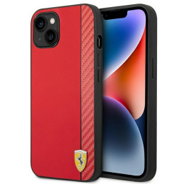 Etui Ferrari Carbon do iPhone 14 Plus, czerwone