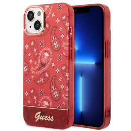 Etui Guess Bandana Paisley do iPhone 14, czerwone