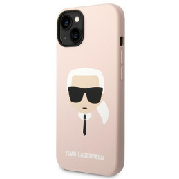Etui Karl Lagerfeld Silicone Karl`s Head Magsafe do iPhone 14,  jasnoróżowe