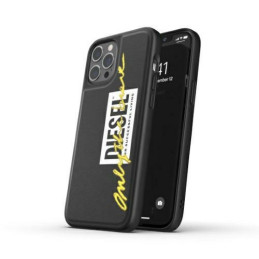 Etui Diesel Moulded Case Embroidery do iPhone 12/12 Pro, czarno-limonkowe