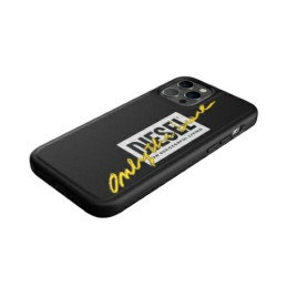 Etui Diesel Moulded Case Embroidery do iPhone 12/12 Pro, czarno-limonkowe