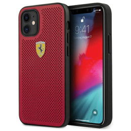 Etui Ferrari On Track Perforated do iPhone 12 mini, czerwone