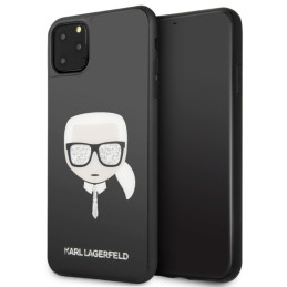 Etui Karl Lagerfeld Iconic Glitter Karl`s Head do iPhone 11 Pro Max, czarne