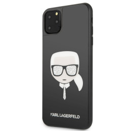 Etui Karl Lagerfeld Iconic Glitter Karl`s Head do iPhone 11 Pro Max, czarne