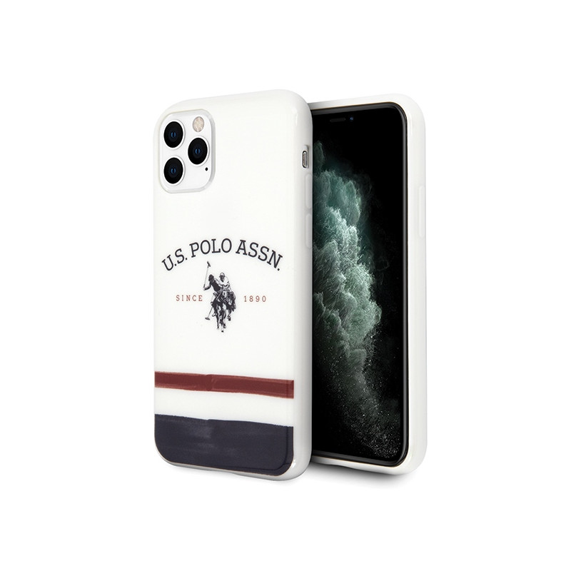 Etui US Polo Tricolor Pattern Collection do iPhone 11 Pro Max, białe