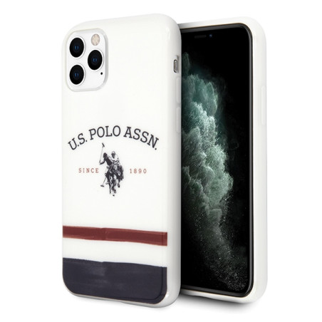 Etui US Polo Tricolor Pattern Collection do iPhone 11 Pro Max, białe
