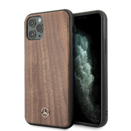 Etui Mercedes Wood Line Walnut do iPhone 11 Pro, brązowe