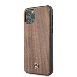 Etui Mercedes Wood Line Walnut do iPhone 11 Pro, brązowe