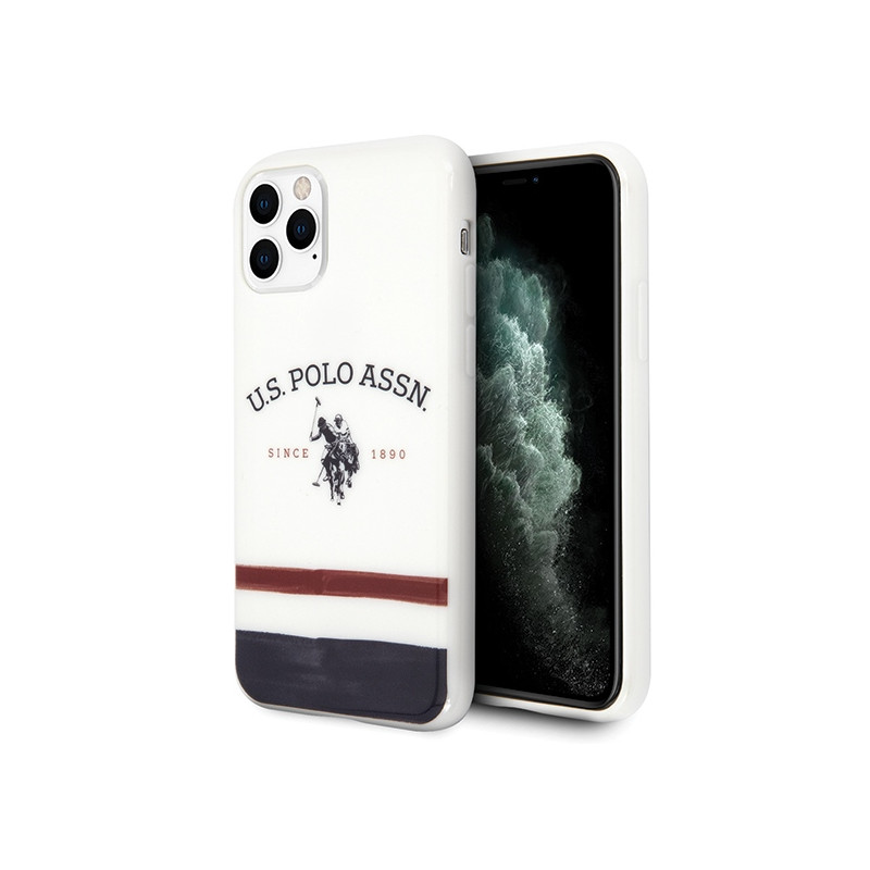 Etui US Polo Tricolor Pattern Collection do iPhone 11 Pro białe