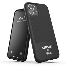 Etui SuperDry Moulded Canvas do iPhone 11 Pro Max, czarne