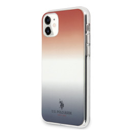 Etui US Polo Gradient Pattern Collection do iPhone 11 czerwono-niebieskie