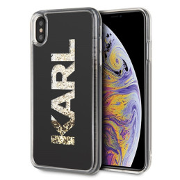 Etui Karl Lagerfeld Karl logo Glitter do iPhone Xs Max, czarne