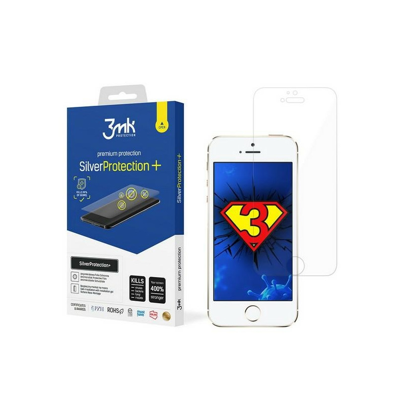 Folia ochronna 3mk SilverProtection+ do iPhone 5/5S/SE, montowana na mokro
