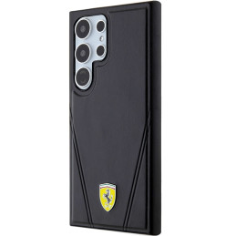 Etui Ferrari Hot Stamp V Lines MagSafe do Galaxy S24 Ultra, czarne