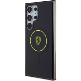 Etui Ferrari IML Smoked Inner Circle Line MagSafe do Galaxy S24 Ultra, żółte