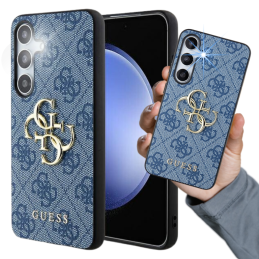 Etui Guess 4G Big Metal Logo do Galaxy S24+, niebieskie
