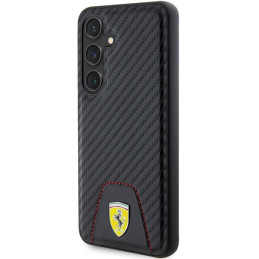 Etui Ferrari Carbon Stitched Bottom do Galaxy S24, czarne