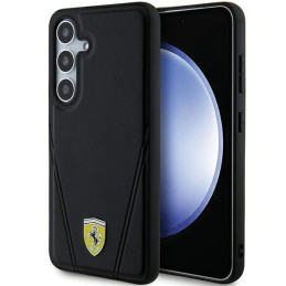 Etui Ferrari Hot Stamp V Lines MagSafe do Galaxy S24, czarne