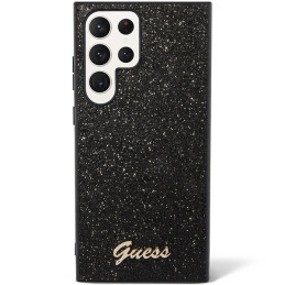 Etui Guess Glitter Script do Galaxy S23 Ultra, czarne