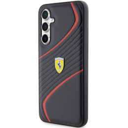 Etui Ferrari Twist Metal Logo do Galaxy S23 FE, czarne