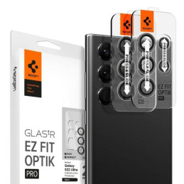 Ochrona na obiektyw aparatu Spigen Optik.Tr Camera EZ FIT Lens do Galaxy S22 Ultra, 2szt 