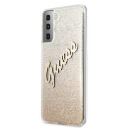 Etui Guess Glitter Gradient Script do Galaxy S21+, złote