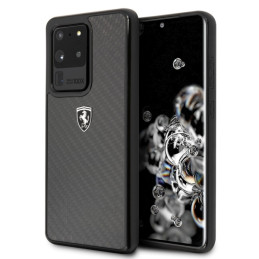 Etui Ferrari Hardcase Carbon Heritage do Galaxy S20 Ultra, czarny