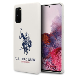Etui US Polo Silicone Collection do Galaxy S20, białe