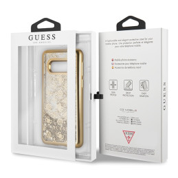 Etui Guess 4G Peony Liquid Glitter do Galaxy S10e, złote