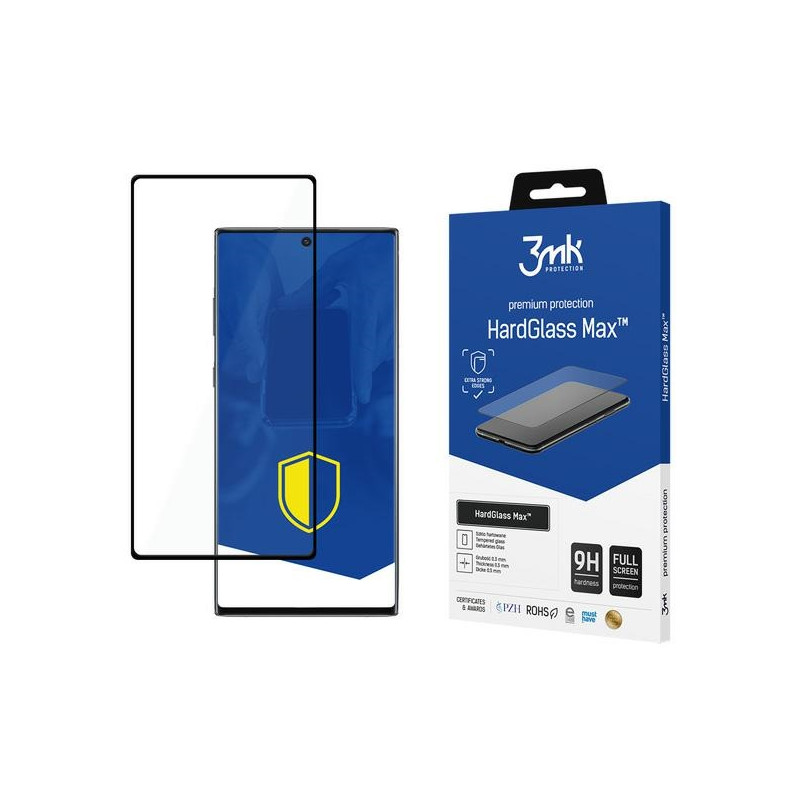 Szkło Hartowane 3MK HardGlass Max do Galaxy Note 10+, czarna ramka