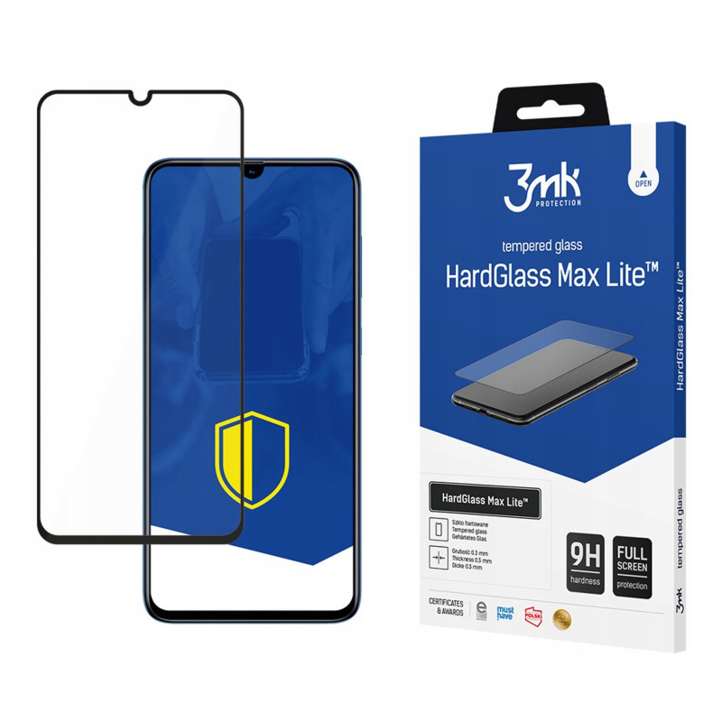 Szkło hartowane 3MK HardGlass Max Lite do Galaxy A70, czarny/black