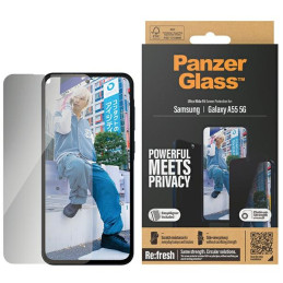 Szkło hartowane na cały ekran PanzerGlass Ultra-Wide Fit Privacy do Galaxy A55 5G, prywatyzujące