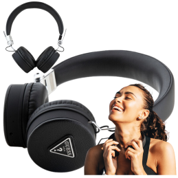 Słuchawki nauszne Guess Grained Classic Round Shape  Bluetooth ENC, czarne