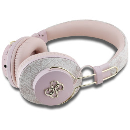 Słuchawki nauszne Guess Bluetooth ENC Metal 4G Logo różowy