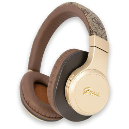 Słuchawki nauszne Guess 4G Script Bluetooth, brązowe