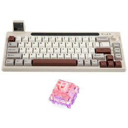 Klawiatura mechaniczna Epomaker RT65     Flamingo Switch szaro-biały/grey-white