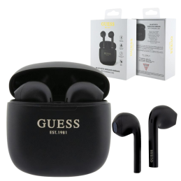 Słuchawki douszne Guess Bluetooth Classic EST Logo TWS + stacja dokująca, czarne