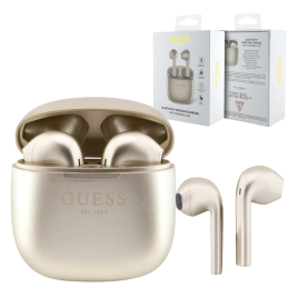 Słuchawki douszne Guess Bluetooth Classic EST Logo TWS + stacja dokująca, złote