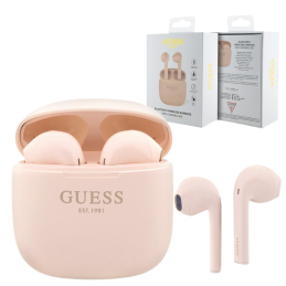 Słuchawki douszne Guess Bluetooth Classic EST Logo TWS + stacja dokująca, różowy/pink
