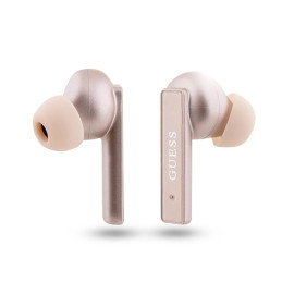 Słuchawki douszne Guess Bluetooth Printed Logo TWS + stacja dokująca, różowo złote