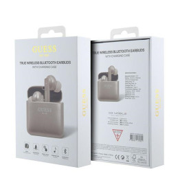 Słuchawki douszne Guess Bluetooth Printed Logo TWS + stacja dokująca, różowo złote