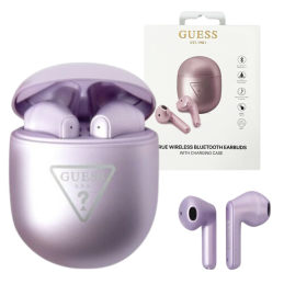 Słuchawki douszne Guess Bluetooth Triangle Logo TWS + stacja dokująca, purpurowy/purple