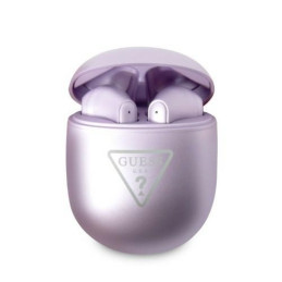 Słuchawki douszne Guess Bluetooth Triangle Logo TWS + stacja dokująca, purpurowy/purple