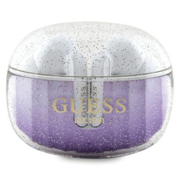 Słuchawki doszune Guess Bluetooth Glitter Gradient TWS + stacja dokująca, fioletowy/purple