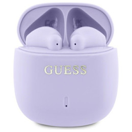 Słuchawki Bluetooth Guess Printed Classic Logo TWS + stacja dokująca, fioletowy/purple